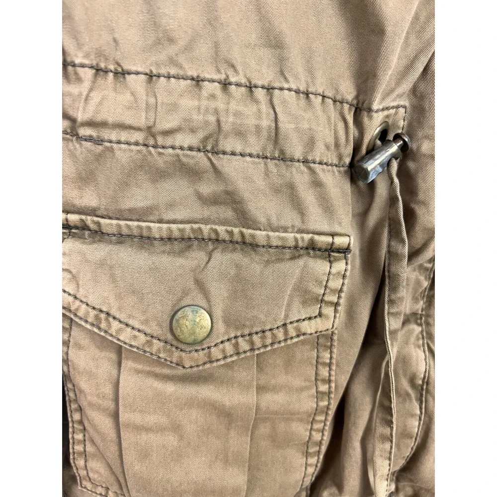American Rag Jacket Small Womens size Khaki Brown Hooded‎ Field Coat